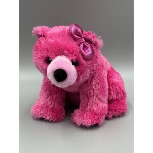 Girlz Nation Aurora Pink Bear Shiny Bow Plush 10” Stuffed Animal